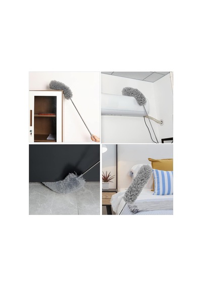 3'lü Teleskopik Toz Alma Seti + 2 Adet Detay Fırçası Uzatılabilir Saplı Tavan, Avize, Klima, Raf Ve Köşe Temizlik Mopu Mikrofiber Ve Chenille Başlıklı Toz Alıcı Temizlik Aparatı Diğer