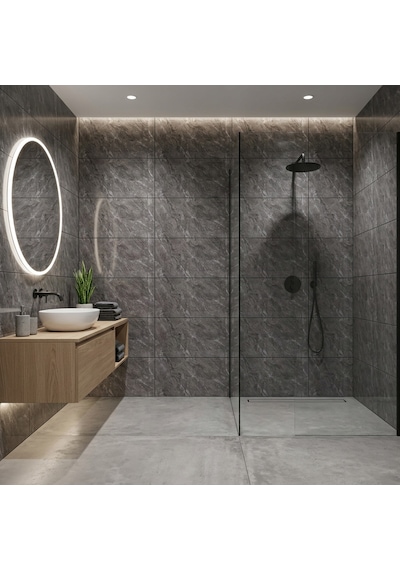 30x60 Cm Kendinden Yapışkanlı Duvar,banyo,tezgah Arası Kaplama Antrasit Mermer 12 Adet 8807-30-12