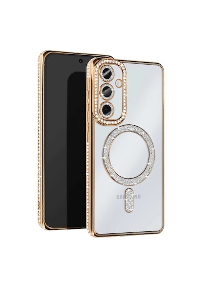 Gld-spt- Newface Samsung Uyumlu Galaxy S25 Kılıf Joke Simli Magneticsafe Kılıf - Gold