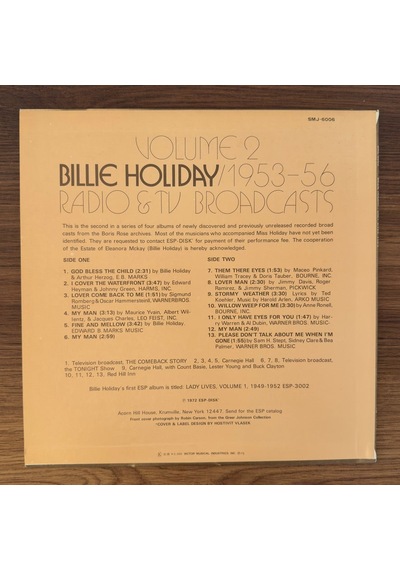 Billie Holiday 1953-56 Radio & Tv Broadcasts Volume 2