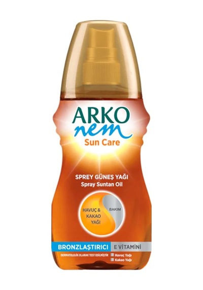 Arko Nem Havuç & Kakao Yağı Özlü Bronzlaştırıcı Sprey Güneş Yağı 150 ML