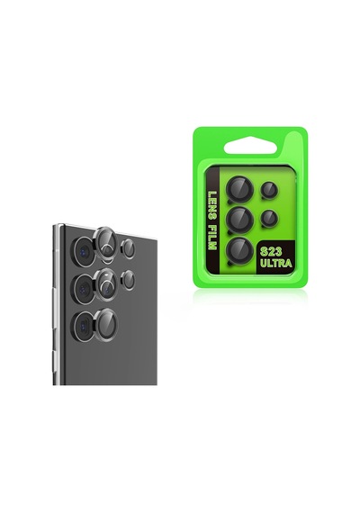 Samsung Uyumlu Galaxy S23 Ultra Zore Cl-07 Kamera Lens Koruyucu Siyah