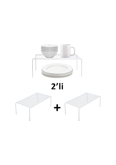 Tel Organizer Dolap Depolama Rafı 22x40cm Beyaz 1 Diğer