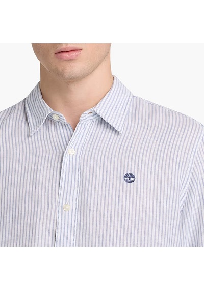 Timberland Mill Brook Linen Striped Regular Erkek Gömlek-33345 Açık Mavi