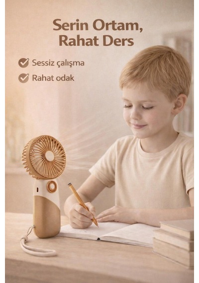 Taşınabilir Mini El Fanı Şarjlı 3 Kademeli Usb Fan Sessiz Güçlü Rüzgar Vantilatör
