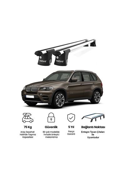 Trio-ıı Bmw X5 2014 Ve Sonrası Uyumlu Kilitli Ara Atkı 135cm Port Bagaj Tavan Barı