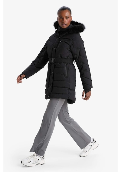 Defacto Defactofit Su İtici Regular Fit Kapüşonlu Parka Mont C8505ax25wnbk81 Siyah-bk81