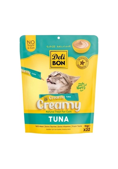 Delibon Creamy Ton Balıklı Sıvı Kedi Ödülü 15 Gr 32'li Paket