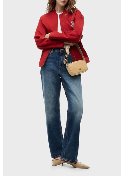 Tommy Hilfiger Logolu Çıkarılabilir Askılı Çanta Kadın Çanta Aw0aw18741 Rbl Koyu Bej