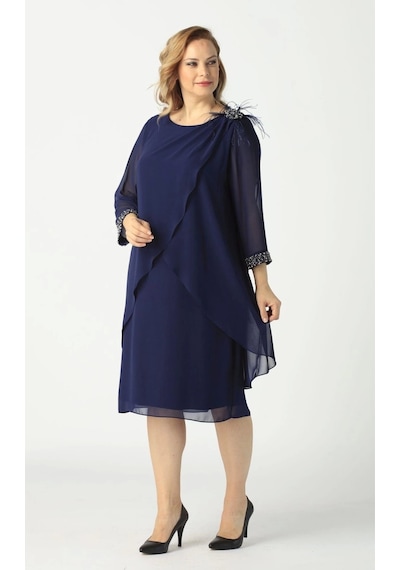 Moda Berray 21958 Lacivert Pelerinli Tüylü Işlemeli Büyük Beden Şifon Kısa Abiye Elbise Lacivert Moda Berray 21958 Lacivert Pelerinli Tüylü Işlemeli Büyük Beden Şifon Kısa Abiye Elbise Lacivert