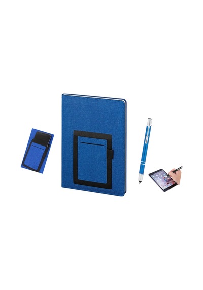 Not Defteri Touchpen Metal Tükenmez Kalemli Çizgili Cepli Defter