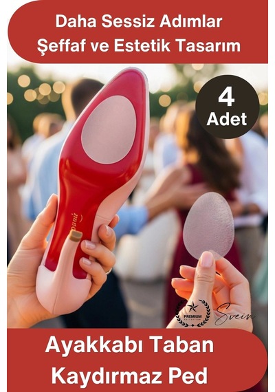 Tabanbandı Ayakkabı Taban Kaydırmaz Ped 4 Adet Şeffaf Yapışkanlı Topuklu Stiletto Babet Kösele Sert