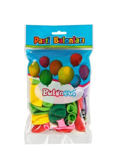 3 Adet Parti Balonları 50'li Çok Renkli