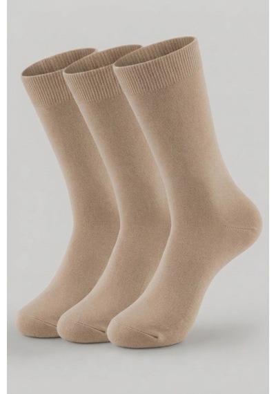 Socketta 3'lü Bej Erkek Business Bambu Dikişsiz Esnek Çift Kat Kışlık Soket Çorap - Premium Bej Socketta 3'lü Bej Erkek Business Bambu Dikişsiz Esnek Çift Kat Kışlık Soket Çorap - Premium Bej