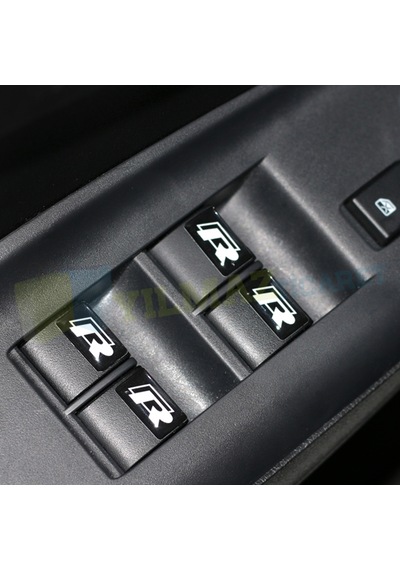 Volkswagen R Logo Sibop Kapağı Jant Direksiyon Vites Torpido Damla Sticker 4+10 Adet