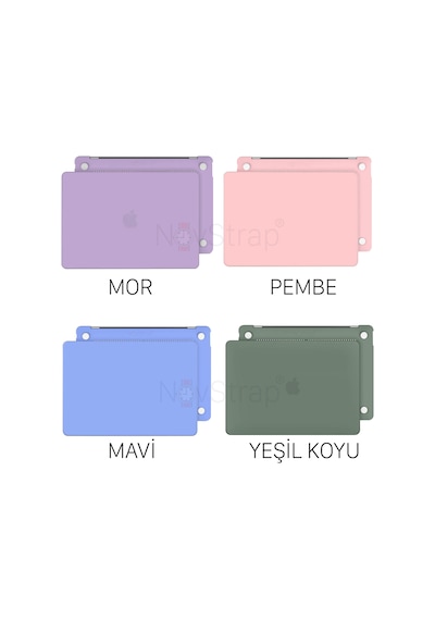 NovStrap Apple Uyumlu MacBook Pro M1 M2 Çip 13.3" A2338 ile Kılıf Sert Rubber Mat Buzlu Kapak