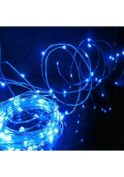 9 Metre Parlak Canlı Mavi Işık Micro Dökme Led Ultra Su Geçirmez Mavi Pilli Led Işık Sabit Yanar Mavi
