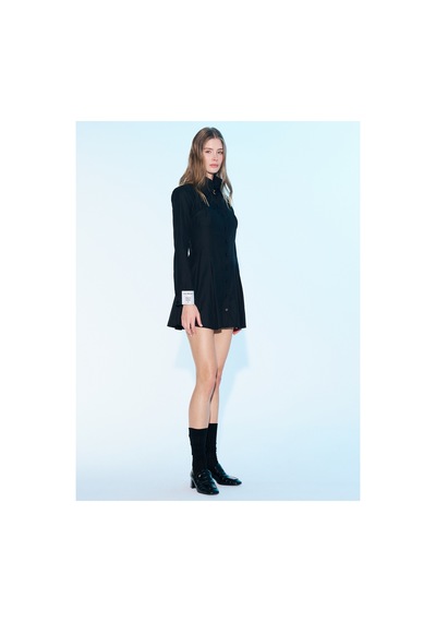 Sagaza Studio Ss6019 Gömlek Mini Elbise Siyah