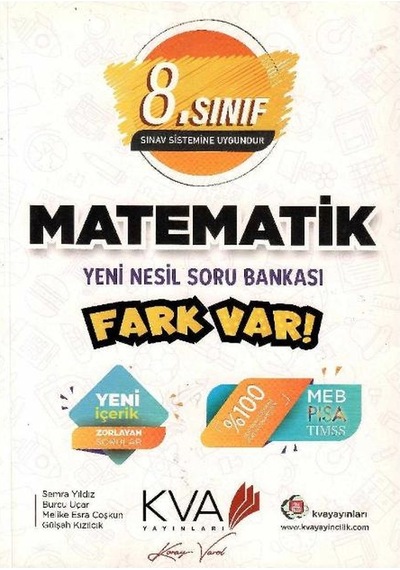 Koray Varol Yayınları 8. Sınıf Fark Var Matematik Soru Bankası