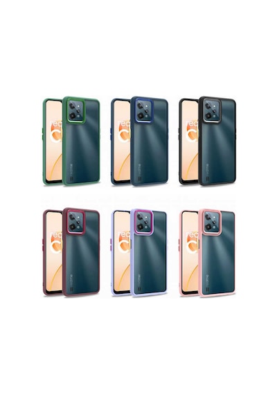 Zore Realme C31 Kılıf Omsy Flora Kapak - Rose Gold