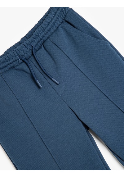 Koton Basic Jogger Eşofman Altı Beli Bağlamalı Şardonlu Lacivert 5wkb40146tk Lacivert