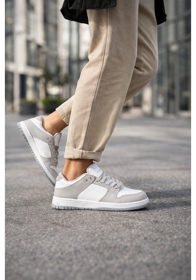 Sandrush Low Top Dayanıklı Rahat Unisex Günlük Sneaker Ayakka... Beyaz - Gri