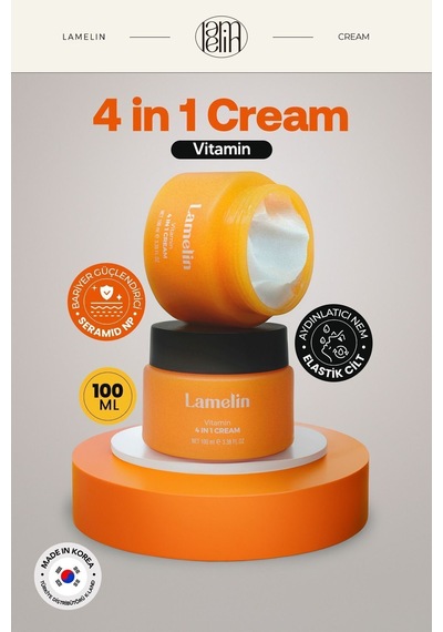Lamelin Vitamin İçeren Aydınlatıcı Nemlendirici Büyük Boy Krem Lamelin Vitamin 4 in 1 Cream 100 ML