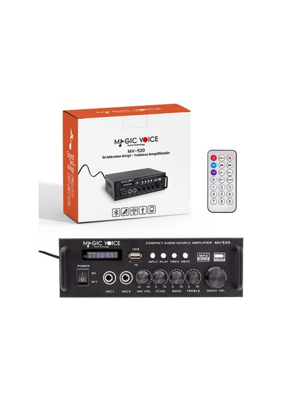 Magicvoice Mv-520 15 Watt Usb Sd Bluetooth 1 Mikrofonlu Girişli Trafosuz Anfi Okul Cami Mağaza Tipi Amfi