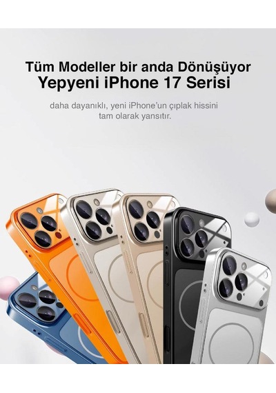Apple Uyumlu iPhone 11 Ag Glass Koruyucu Kılıf 17 Pro Max Görünümlü Gri