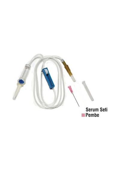 Veteriner Serum Seti Pembe Uçlu 25 Adet
