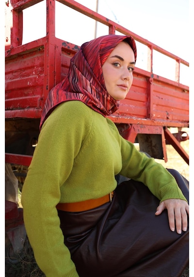 Silk Home Twill İpek Eşarp 11484-26 Kırmızı, Koyu Mor, Fuşya, Kahve, Yavruağzı