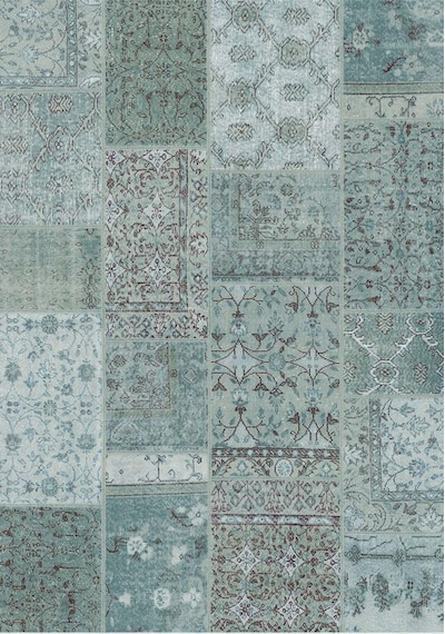 Çam Halı Siesta Patchwork 32-459 Etnik Eskitme Desenli Dokuma Tabanlı Yıkanabilir Şönil Salon Ve Oda Halısı Multi 25