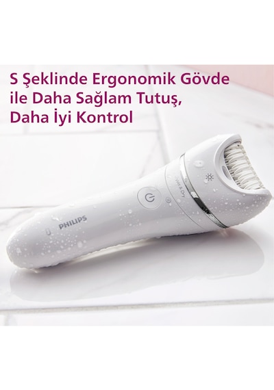 Philips BRE720/05 Epilatör (Yüz+Koltuk alti+Bikini Bölgesi+Bacak)Islak-Kuru,Işıklı,Kablosuz