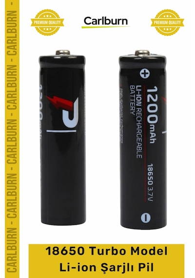 Pil  37 V 1200 Mah Şarj Edilebilir 18650 Turbo Model Liion Şarjlı Pillü Usb Şarj Edil Çok Renkli