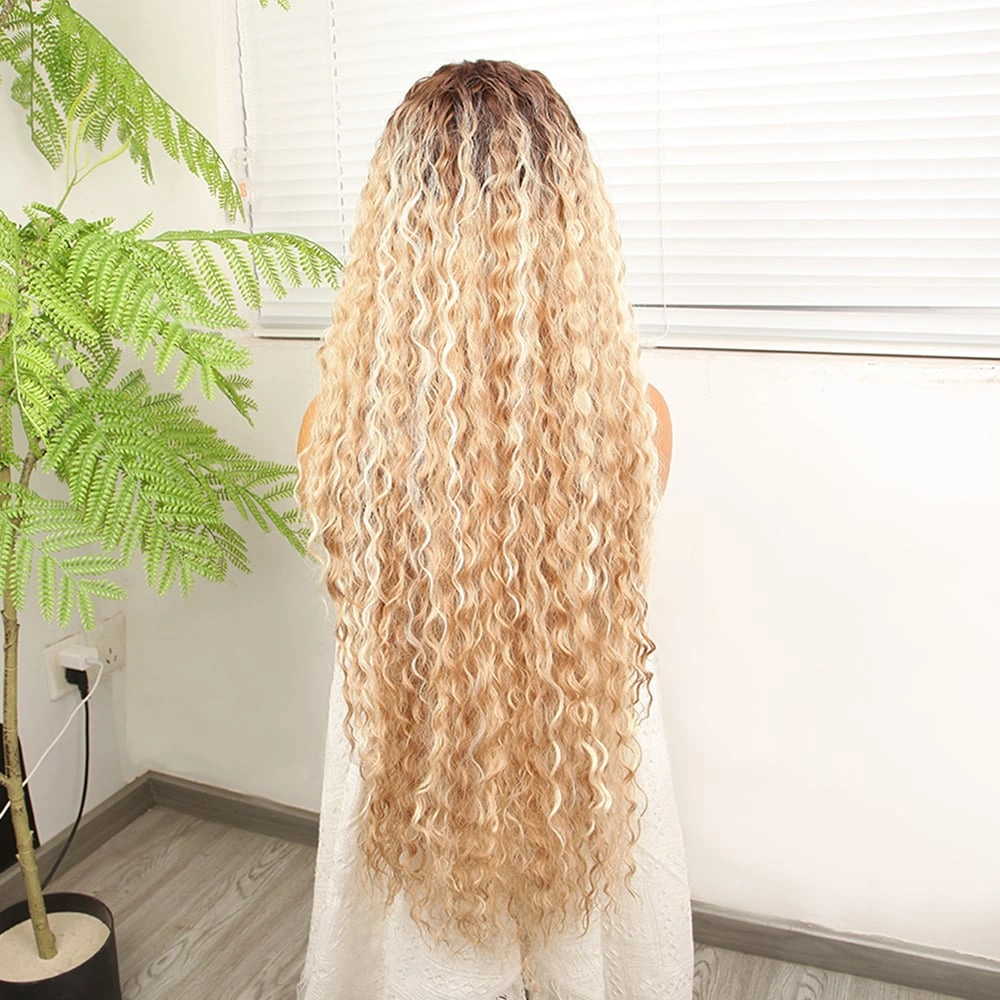 Afro Dalga Rus Kumralı Balköpüğü Ombreli Platin Işıltılı Fiber Sentetik Tül Peruk - Joby-717908 Renkli
