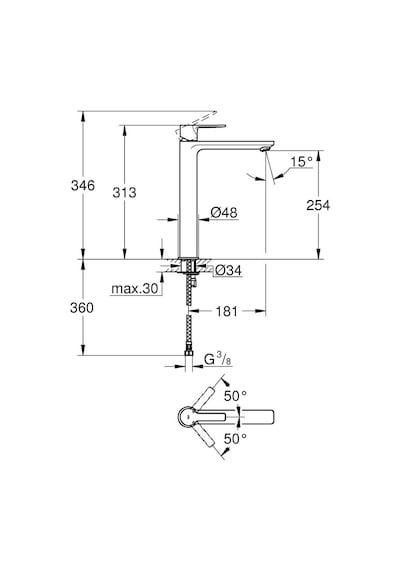 Grohe Lineare New Tek Kumandalı Lavabo Bataryası 23405001