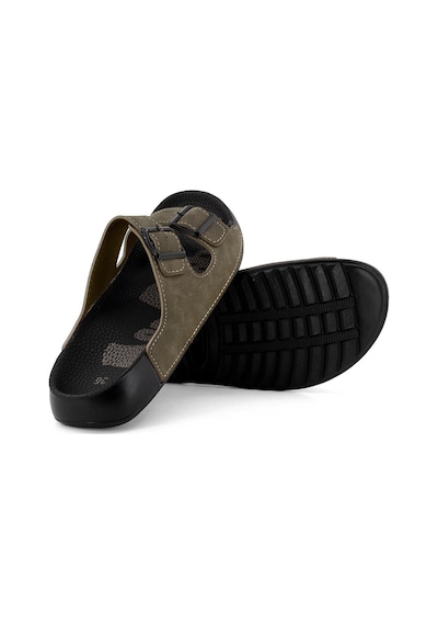 Lee Cooper Orthopedix 2013 Çift Bantlı Suya Dayanıklı Tokalı Unisex Terlik Haki
