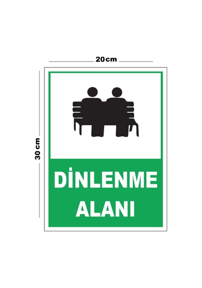 Metal Dinlenme Alanı 20cm X 30cm A4 Büyüklüğünde Uyarı Levhası Yönlendirme Tabelası