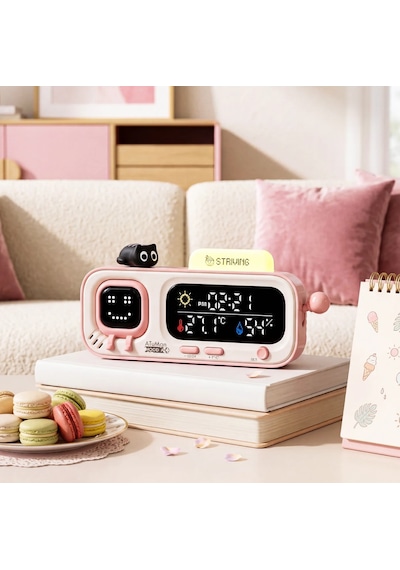 Atuman Mood-a Akıllı Termometre Higrometre Saat Retro Piksel Ekranlı Sıcaklık Nem Ölçer, Usb Şarjlı Masaüstü Akıllı Oda Monitörü, Animasyonlu Dekoratif Ev & Ofis Cihazı Hediyelik Süs Pembe Atuman Mood-a Akıllı Termometre Higrometre Saat Retro Piksel Ekranlı Sıcaklık Nem Ölçer, Usb Şarjlı Masaüstü Akıllı Oda Monitörü, Animasyonlu Dekoratif Ev & Ofis Cihazı Hediyelik Süs Pembe