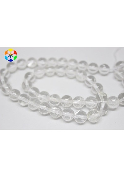 Kristal Kuvars Taşı YARIM Dizi 8mm (18cm uzunluğundadır)