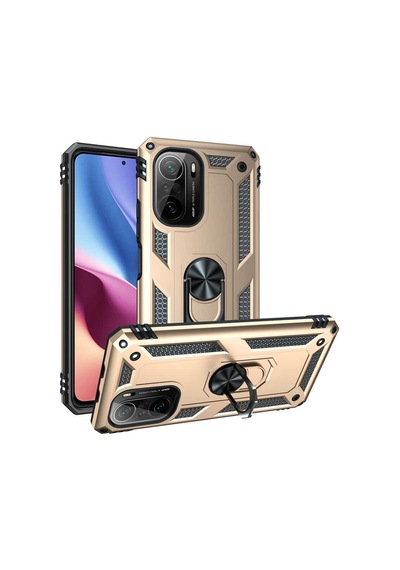 Xiaomi Poco F3 Kılıf Zore Vega Yüzüklü Standlı Zırh Kılıf