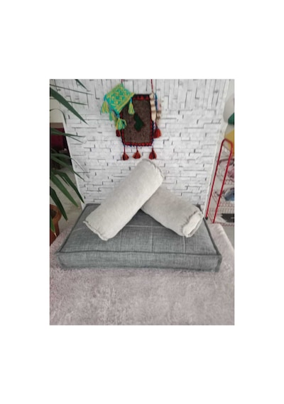 Bdphome Çocuk Odası Yer Minderi Ve Şeker Yastığı Gri