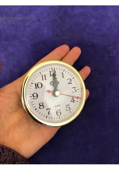 Geçme Saat 8cm Sarı Altın - Plastik Kasa Gömme Saat Sarı