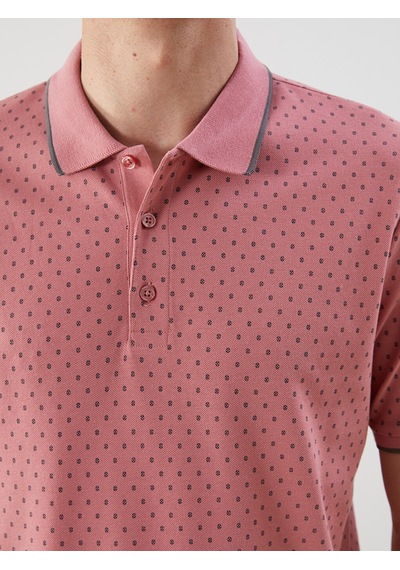 Lcwaıkıkı Classic Pembe Polo Yaka Kısa Kollu Desenli Pike Erkek Tişört