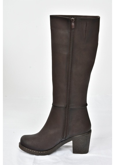 Fox Shoes Kahverengi Kalın Topuklu Kadın Çizme C674250309