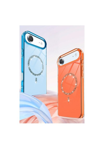 Apple iPhone  Uyumlu,  17 Air Live Diamond Magsafe Kapak - Şeffaf