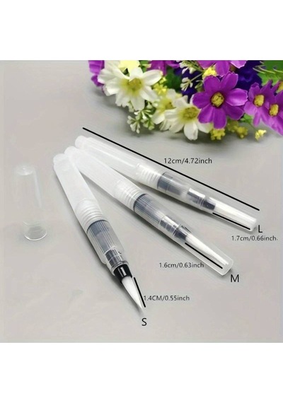 Fırça Uçlu, Brush Pen, Suluboya Fırçaları, Su Ve Mürekkep Hazneli Fırça Kalem-m Beden