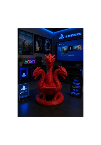 Playstation 4 Üç Başlı Ejder Kol Standı Kırmızı