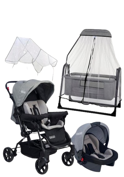 Tommy Baby Luna 4'lü Set Puset Beşik Yağmurluk ve Bebek Arabası
