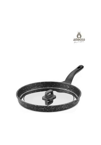 Döküm Granit Kapaklı Balık Tavası 32 Cm Siyah